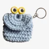 Gehaakt sleutelhanger tasje - Licht blauw