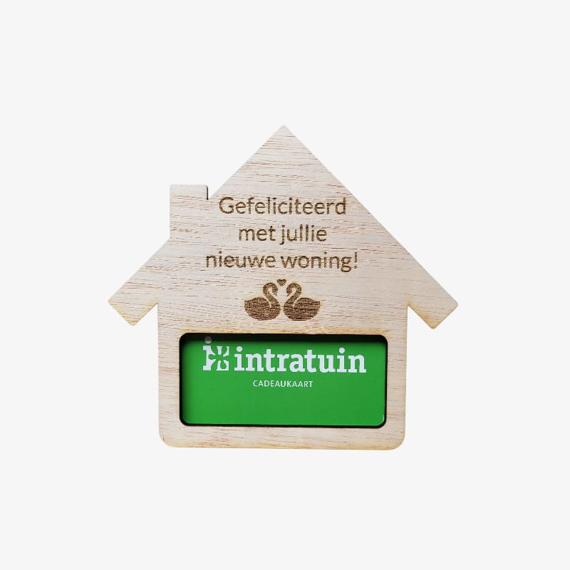 Kadokaart, Huisje van hout - Gefeliciteerd